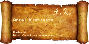 Antal Klarissza névjegykártya